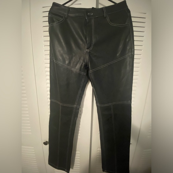Shincdar faux leather pants straight leg for women’s color black size medium - Picture 1 of 5